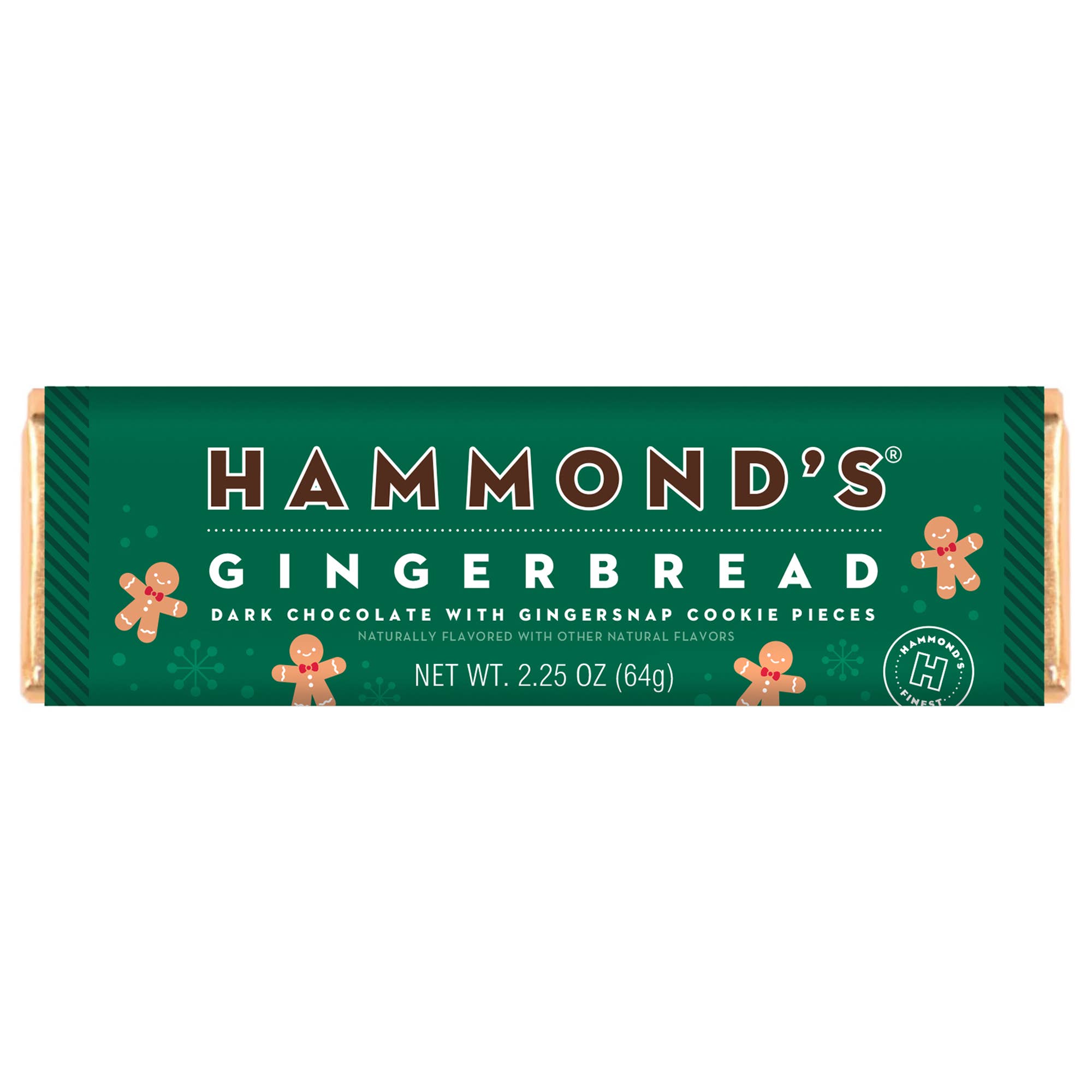 Hammond's Candies - Candy Bar - Dark Chocolate - Gingerbread - 2.25 oz