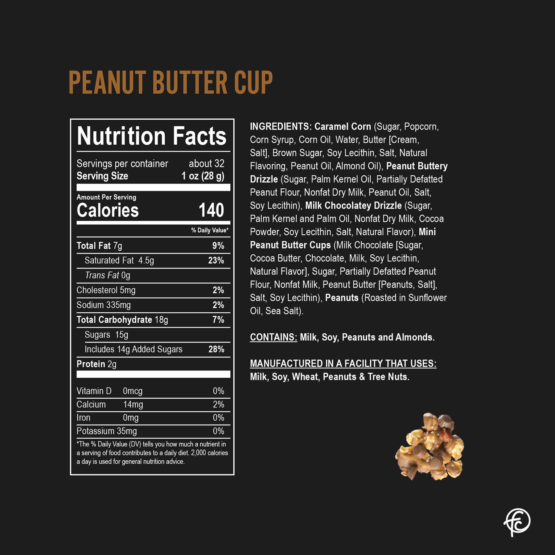 Funky Chunky - Peanut Butter Cup | Caramel Corn Chocolate Popcorn | bags