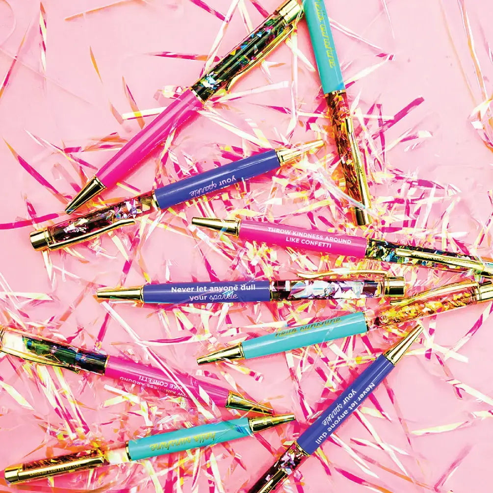 Taylor Elliott Designs - Pen - "Love You..." - Red w/ Red + Pink Confetti