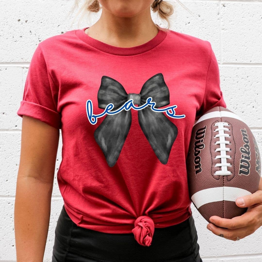 Friday Night Wives - Custom Football Bow T Shirt for Women Custom Mascot Shirt