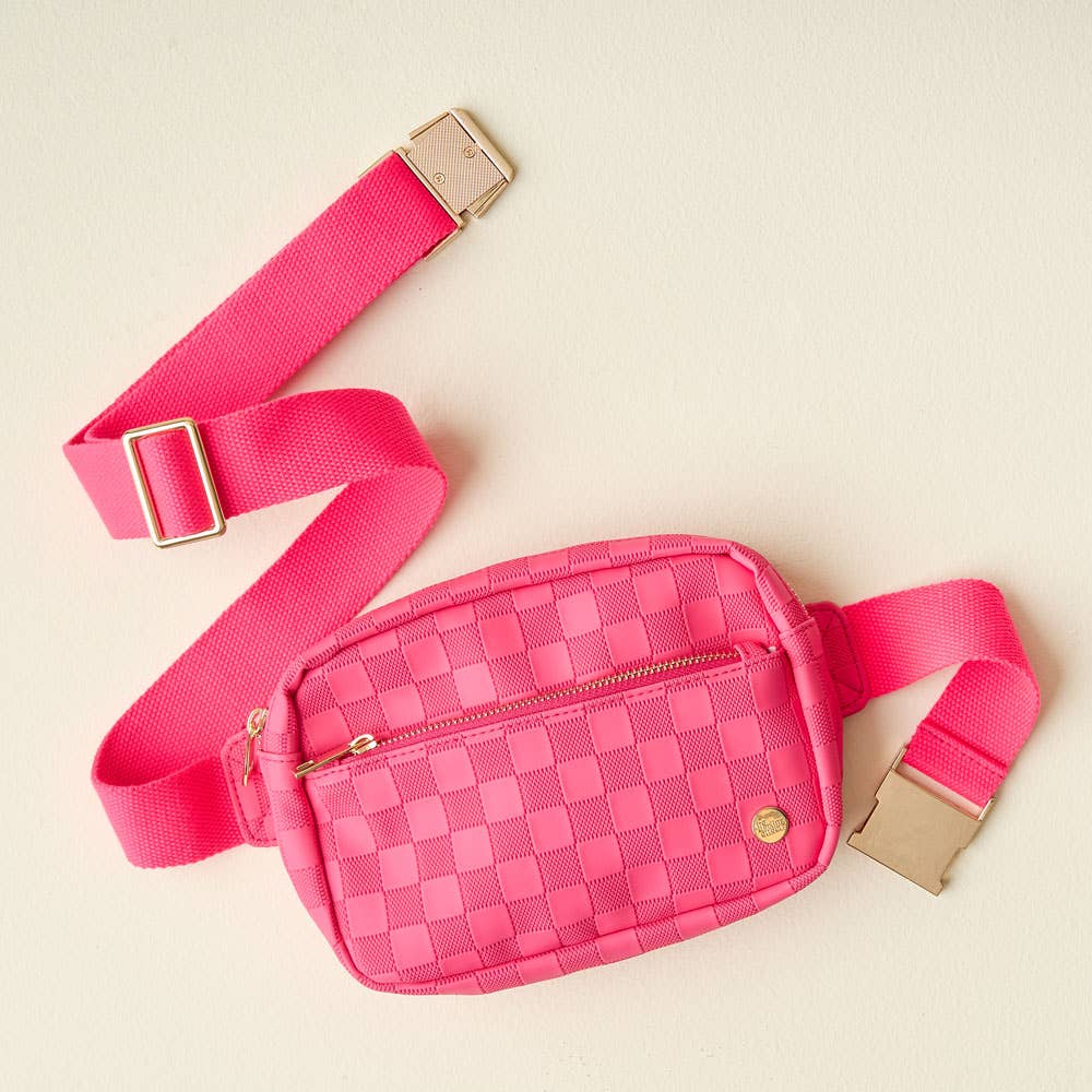 The Darling Effect - Urban Check Belt Bag-Hot Pink