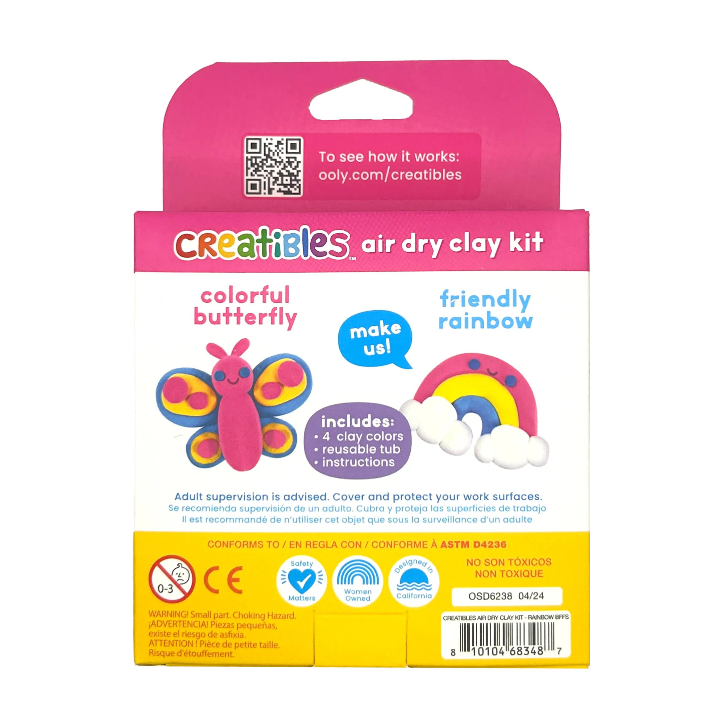 OOLY - Creatibles D.I.Y. Air-Dry Clay Kit: Rainbow BFFs (Set of 4)