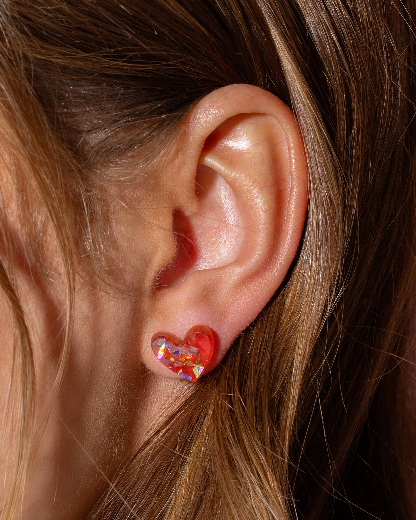Taylor Elliott Designs Acrylic Hearts Stud Earrings