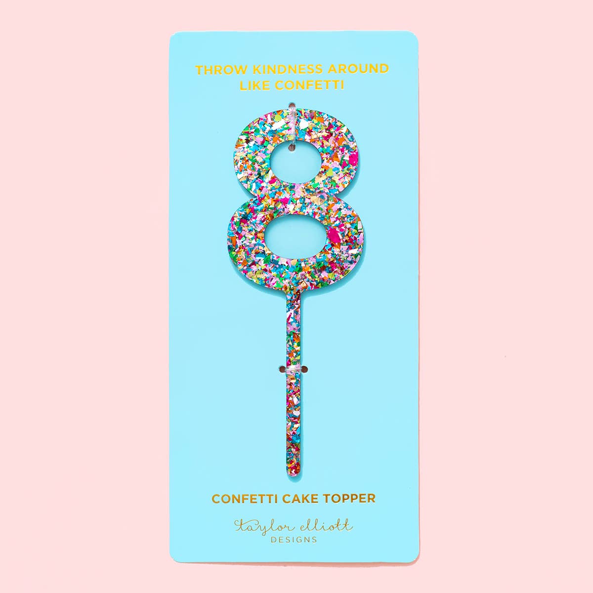 Taylor Elliott Designs - *ON SALE* Cake Toppers - Num 0 - 9 - Colorful Confetti -Each