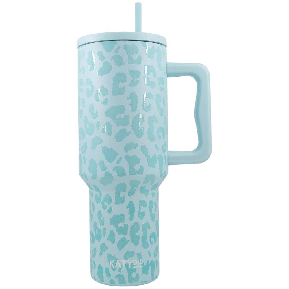 Katydid - Mint Leopard 38 Oz Tumbler Coffee Cup