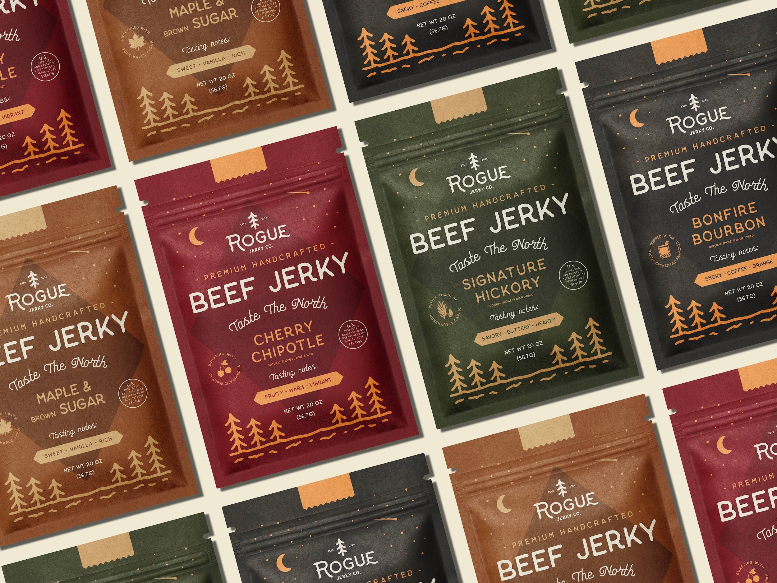 Rogue Jerky Co. - Rogue Jerky Starter Pack - 4 Of Each Flavor - Premium Jerky