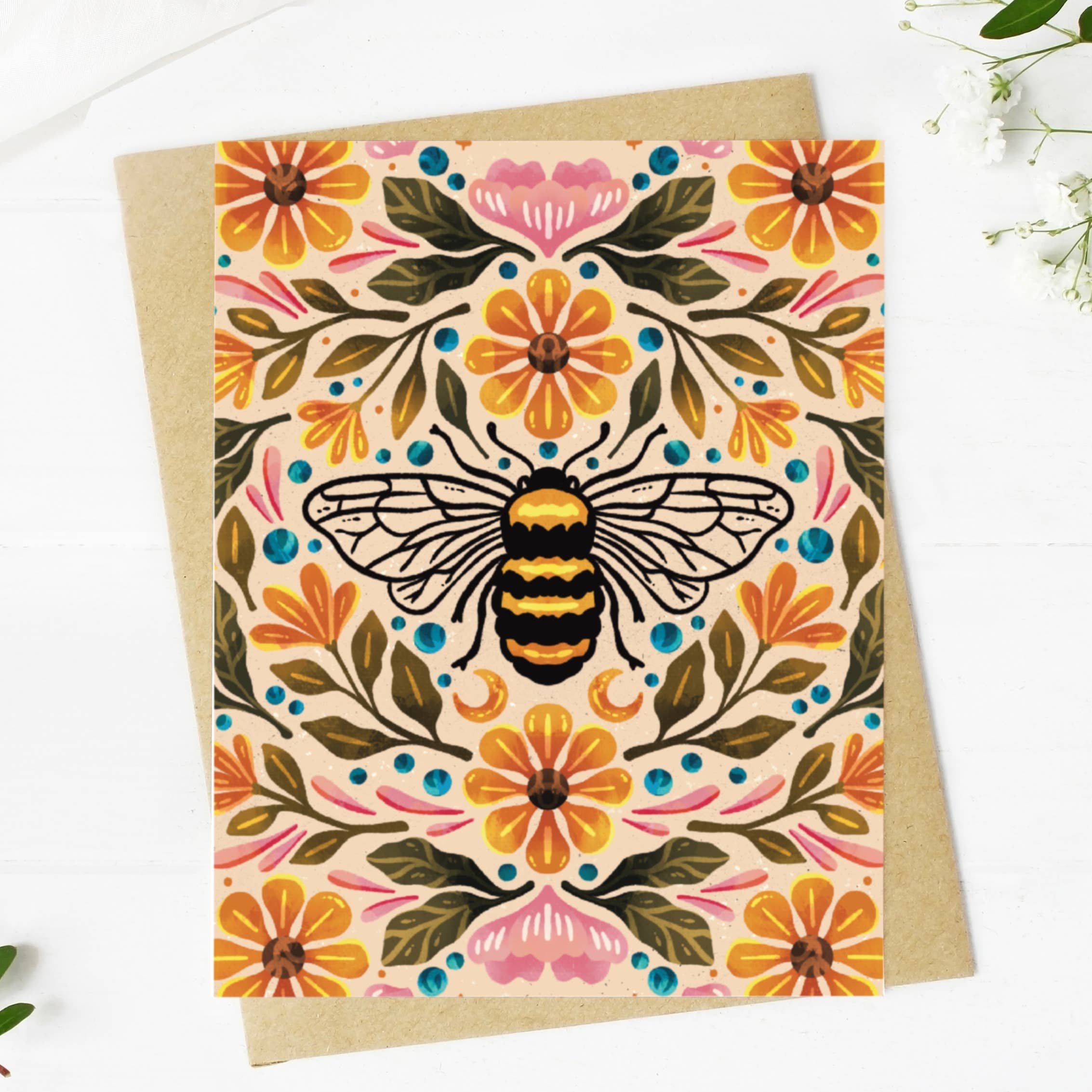 Big Moods - Bee & Floral Greeting Card