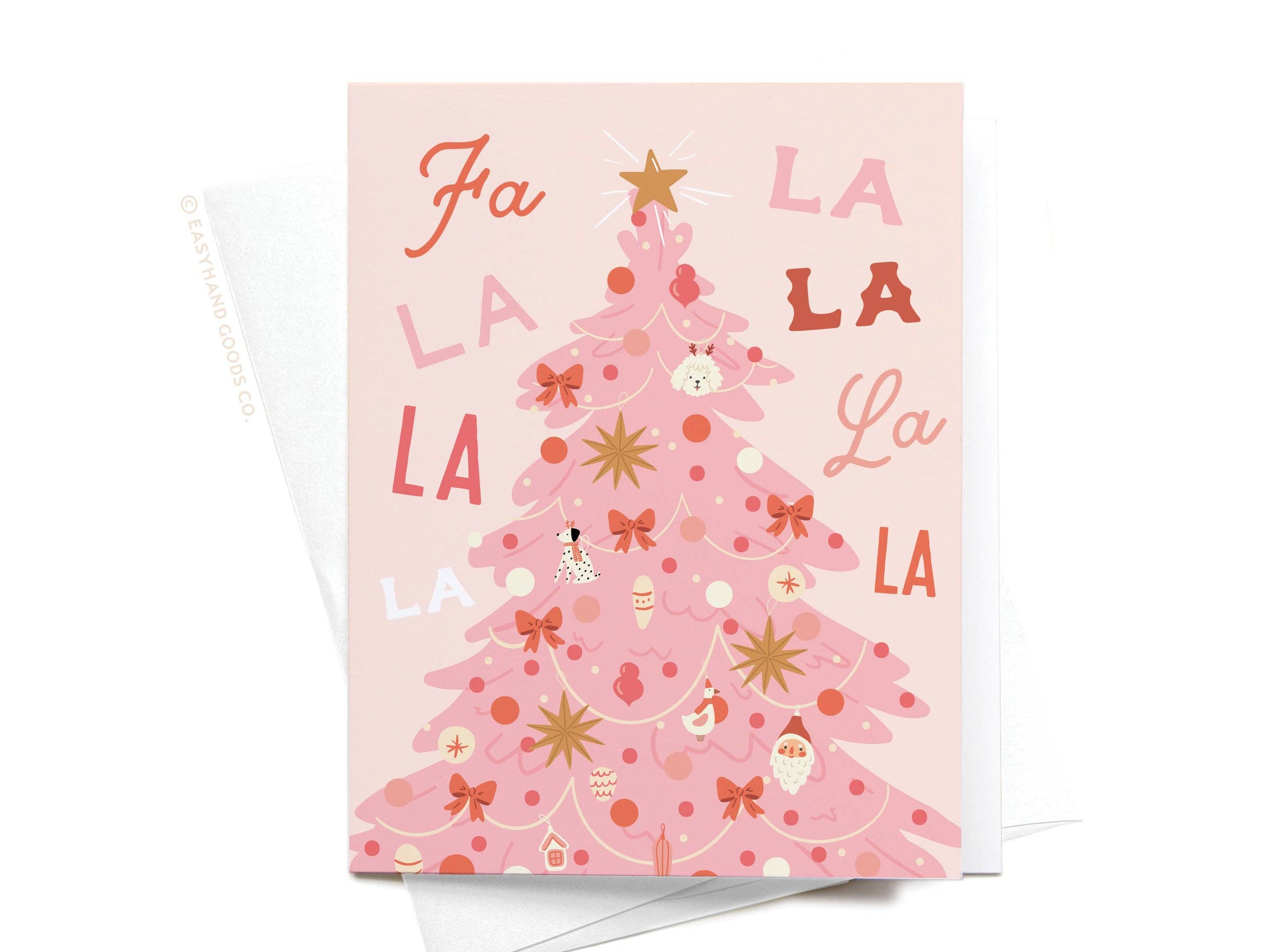 Easyhand Goods Co. - Fa La La Pink Christmas Tree Greeting Card