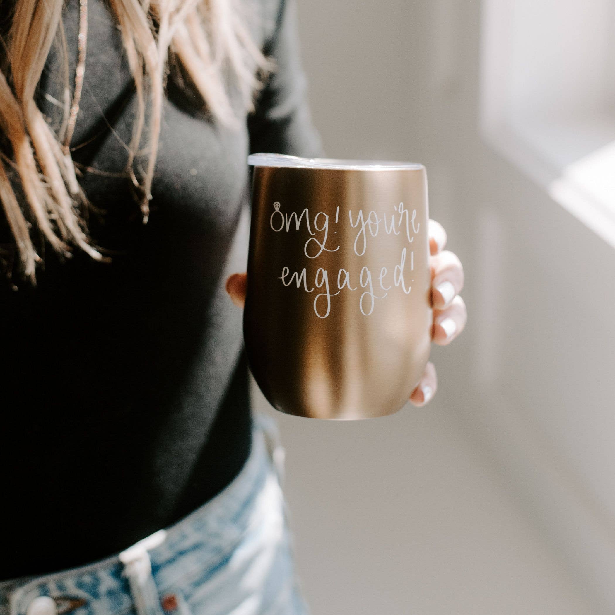 Sweet Water Decor - OMG! You're Engaged! Metal Wine Tumbler - Home Decor & Gifts