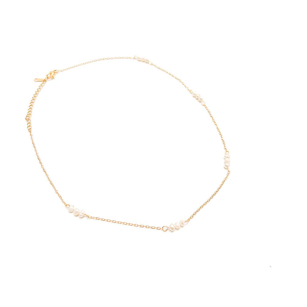 Pretty Simple - Precious Pearl Gold Beaded Necklace