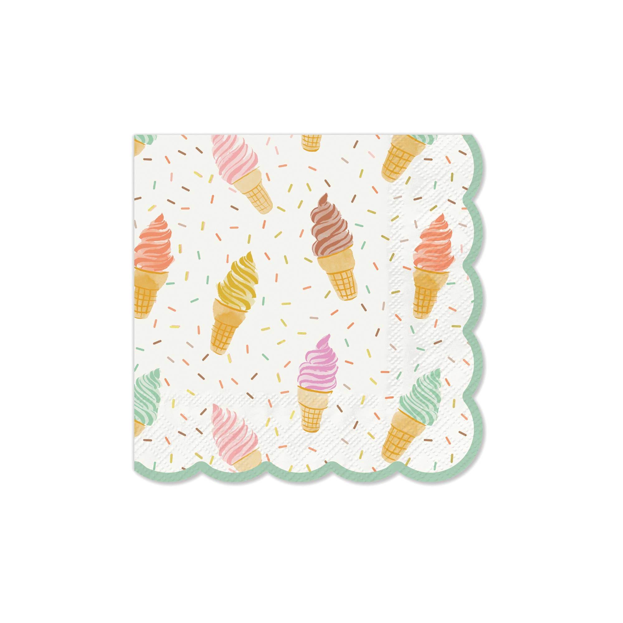 Studio Oh! - Cool & Creamy Scalloped Beverage Napkins