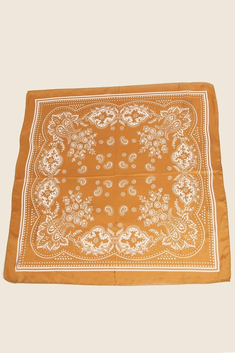 Anarchy Street - Light Paisley Design Square Bandana Scarf