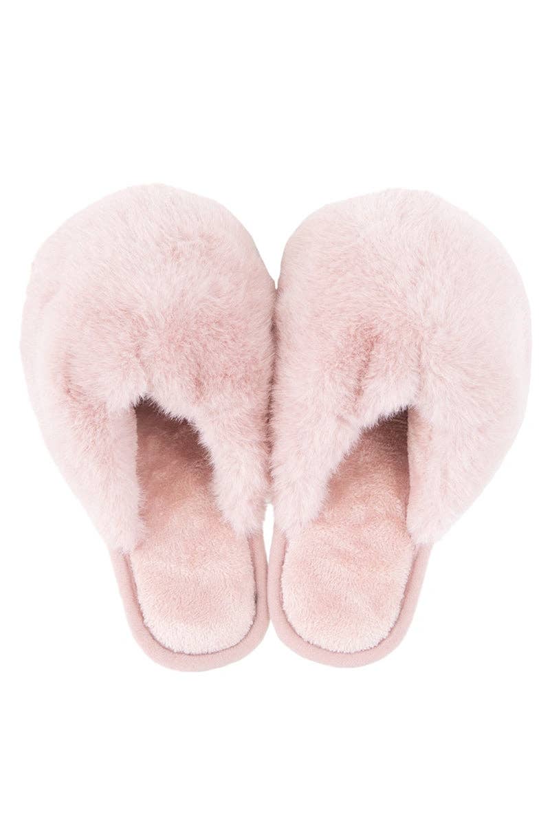 Katydid - Light Pink Women's Faux Fur Jumbo Slippers