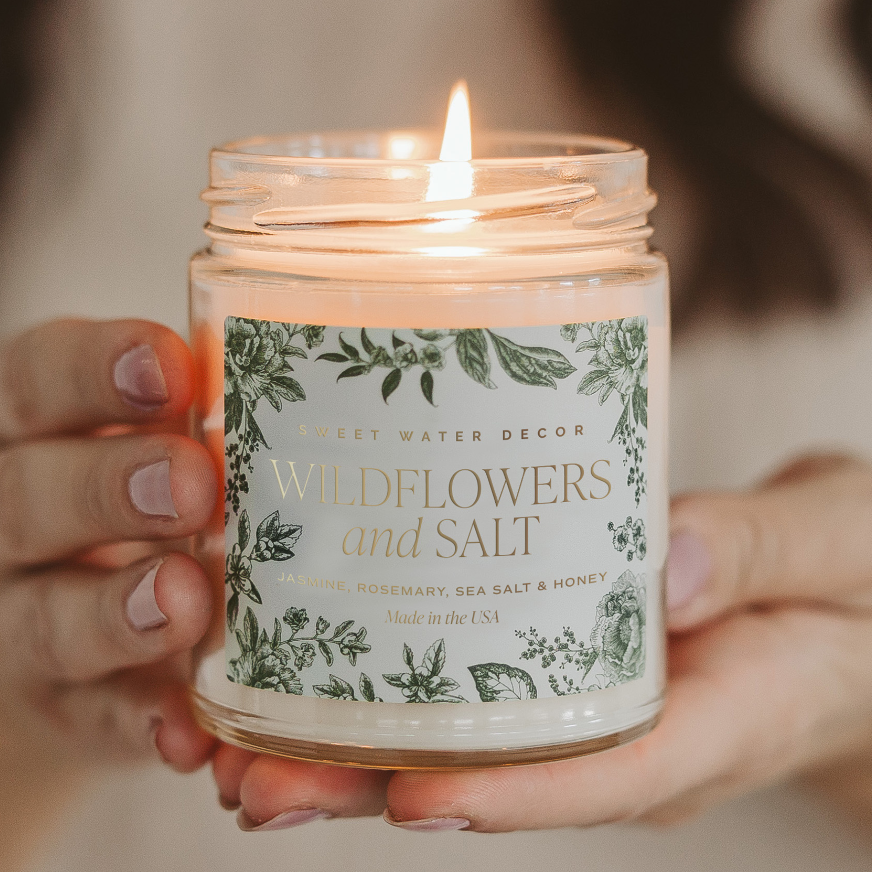 Sweet Water Decor - Wildflowers and Salt 9 oz Soy Candle - Spring Decor & Gifts
