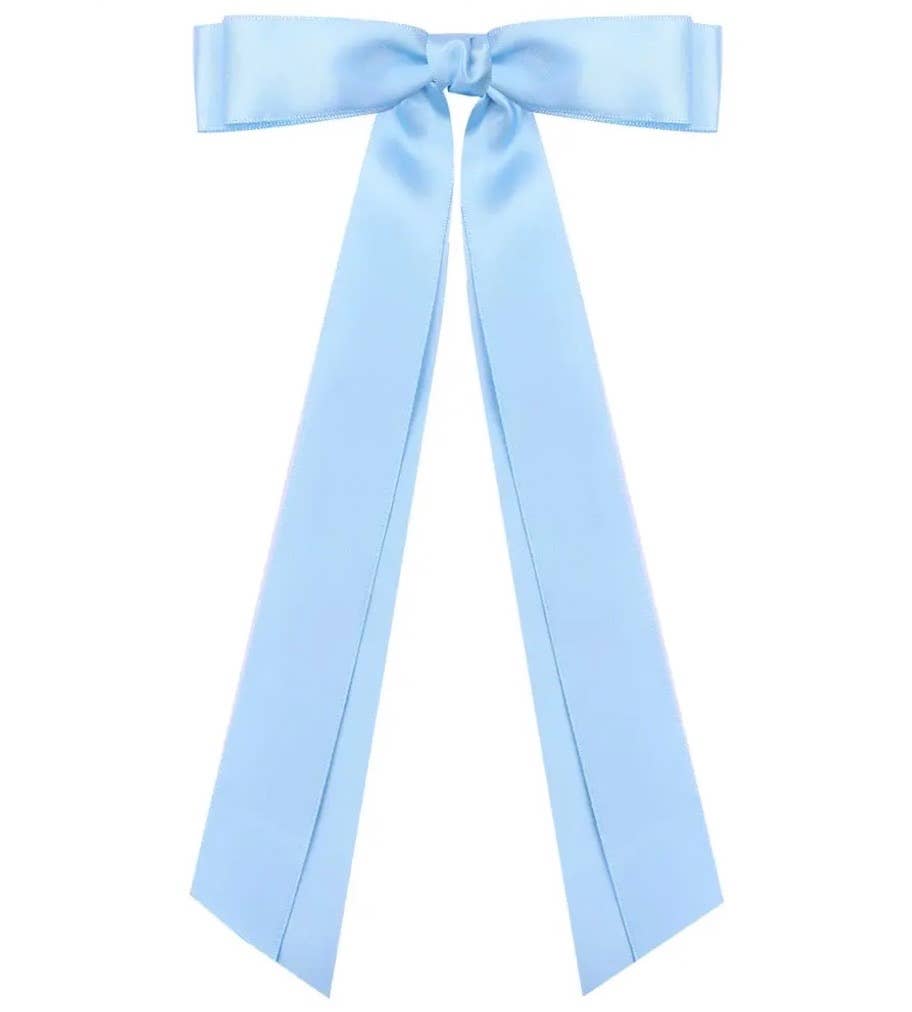 Nash Grey - Take a Bow Light Blue Satin Hair Bow