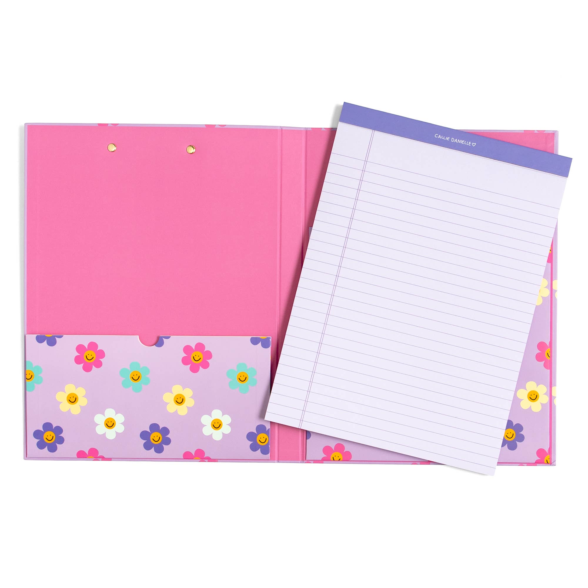 Callie Danielle - Happy Daisy Clipfolio with Lined Notepad