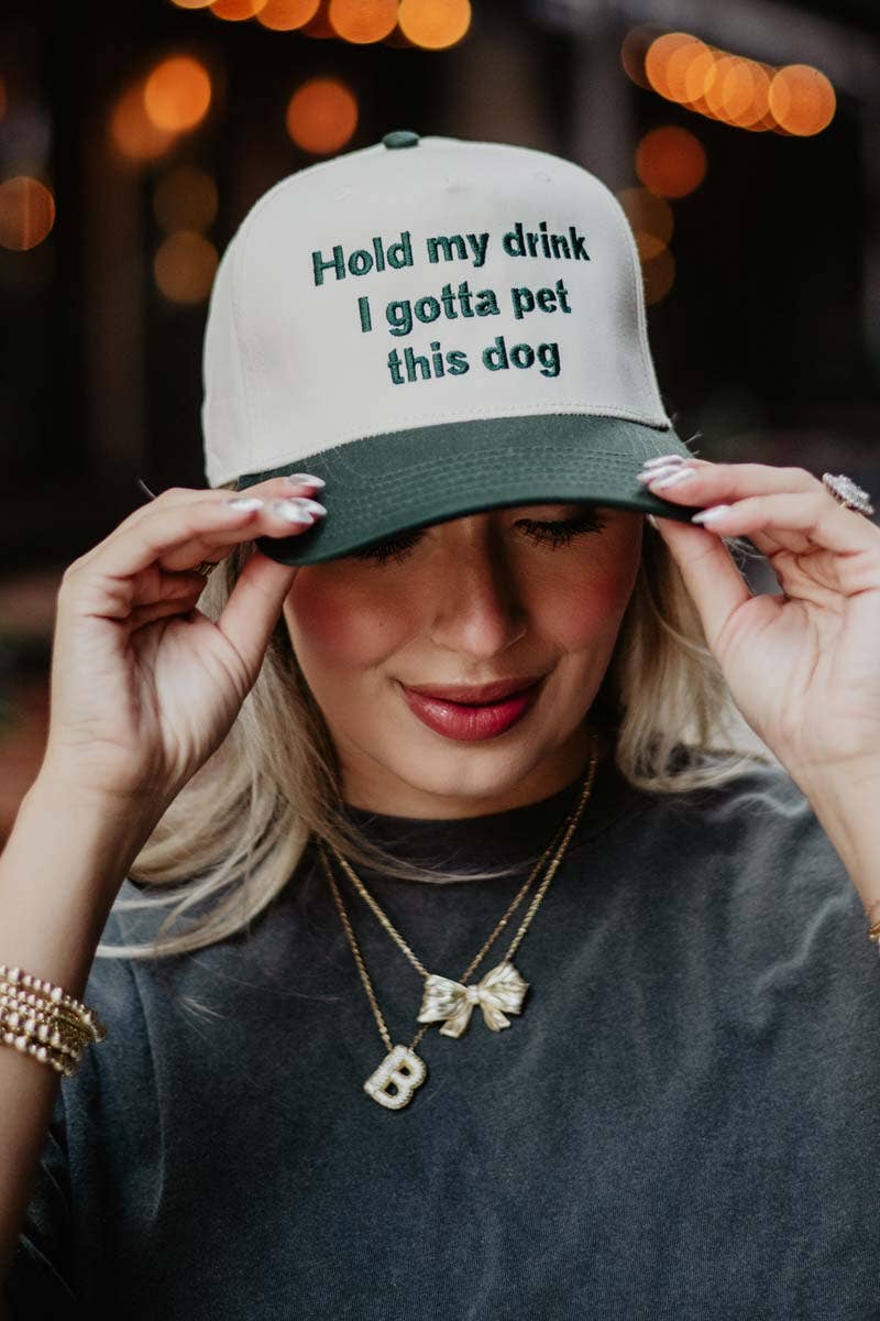 Katydid - Hold My Drink I Gotta Pet This Dog Vintage Hat