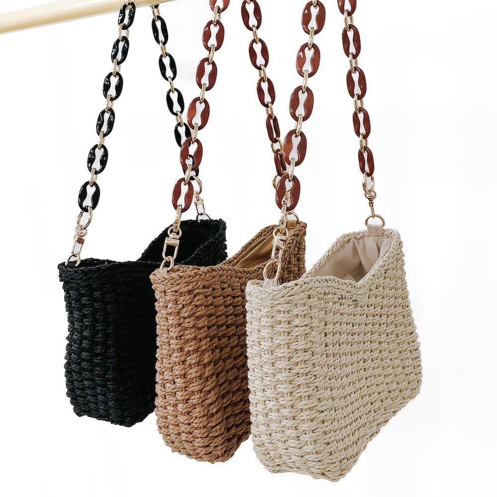 Pretty Simple - Staycation Straw Bag (Free Crossbody Strap Included!)