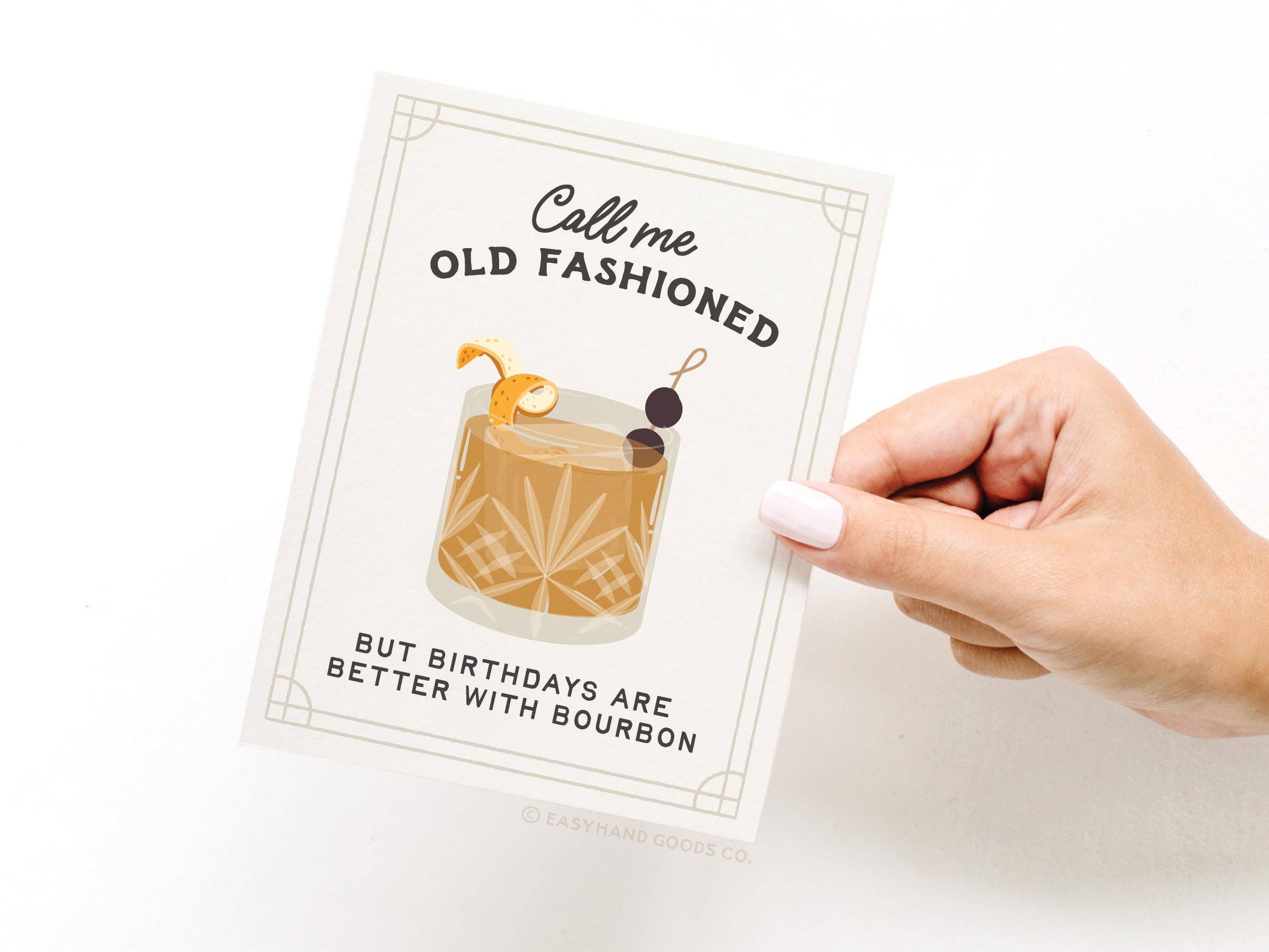 Easyhand Goods Co. - Call Me Old Fashioned Cocktail Greeting Card