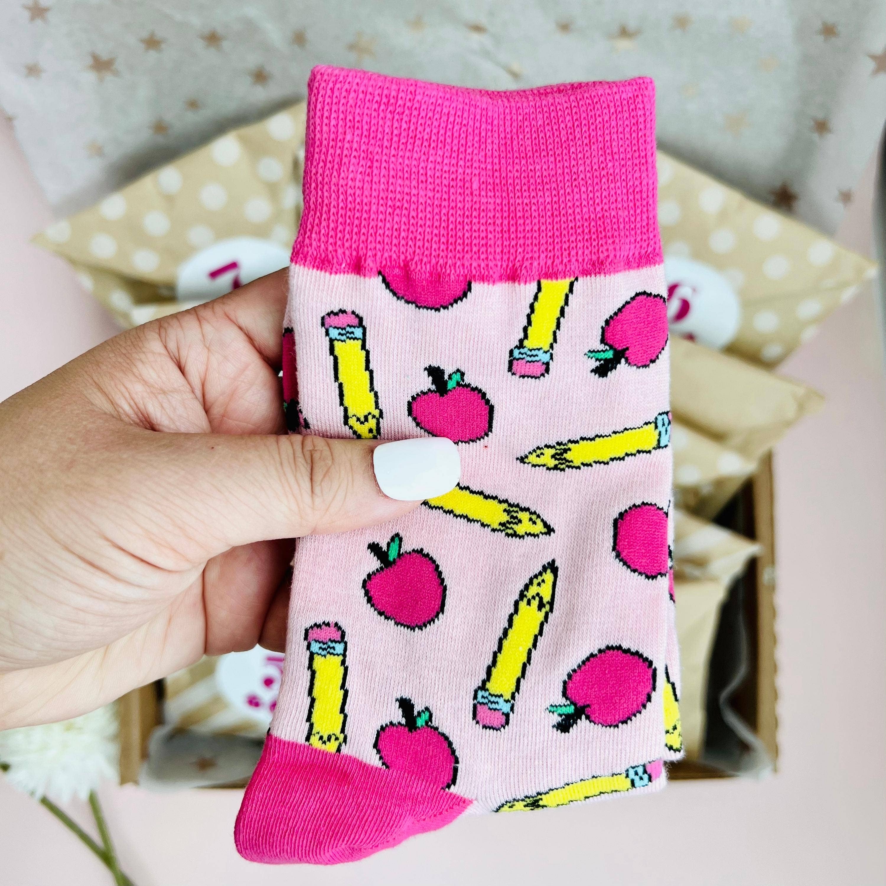 Tiny Gift Society - Teacher Socks | Cute Apple Pencil Socks | Inspirational Sock