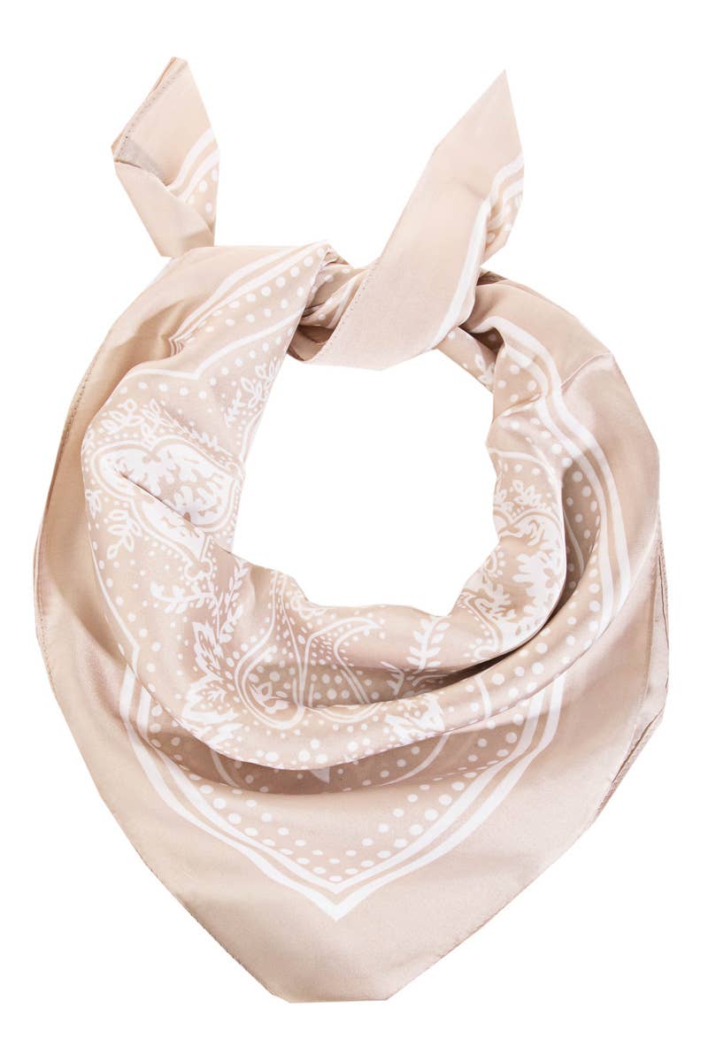 Anarchy Street - Light Paisley Design Square Bandana Scarf
