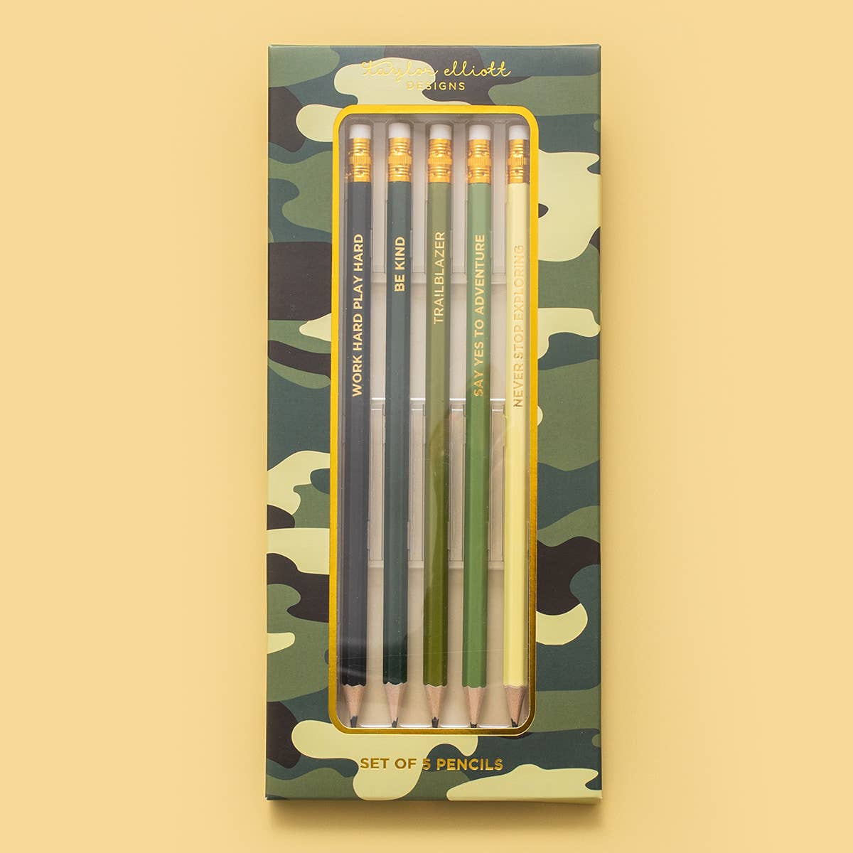 Taylor Elliott Designs - Pencil Set - Camouflage - 5 Pc Set