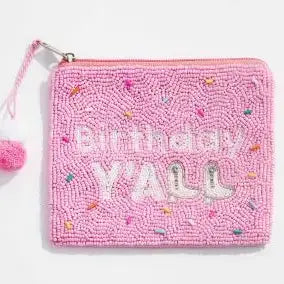 Prep Obsessed Wholesale - Birthday Y'all' Beaded Zip Pouch