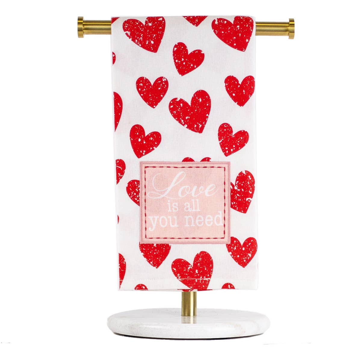 The Royal Standard - Love Is All You Need Hand Towel   White/Red/Pink   20x28