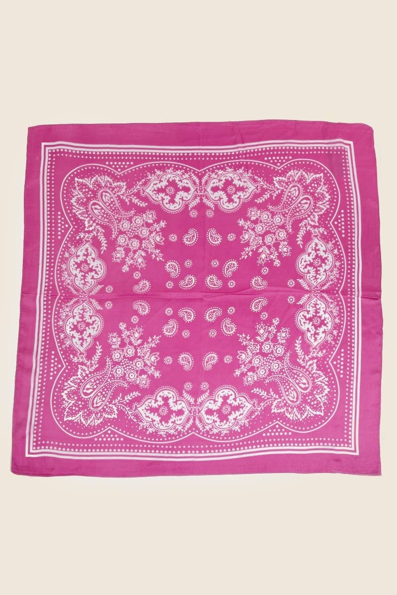 Anarchy Street - Light Paisley Design Square Bandana Scarf