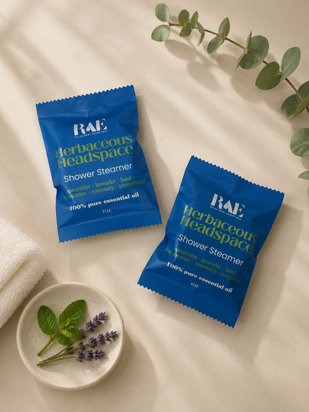 Relax Away Essentials - Herbaceous Headspace Shower Steamer 