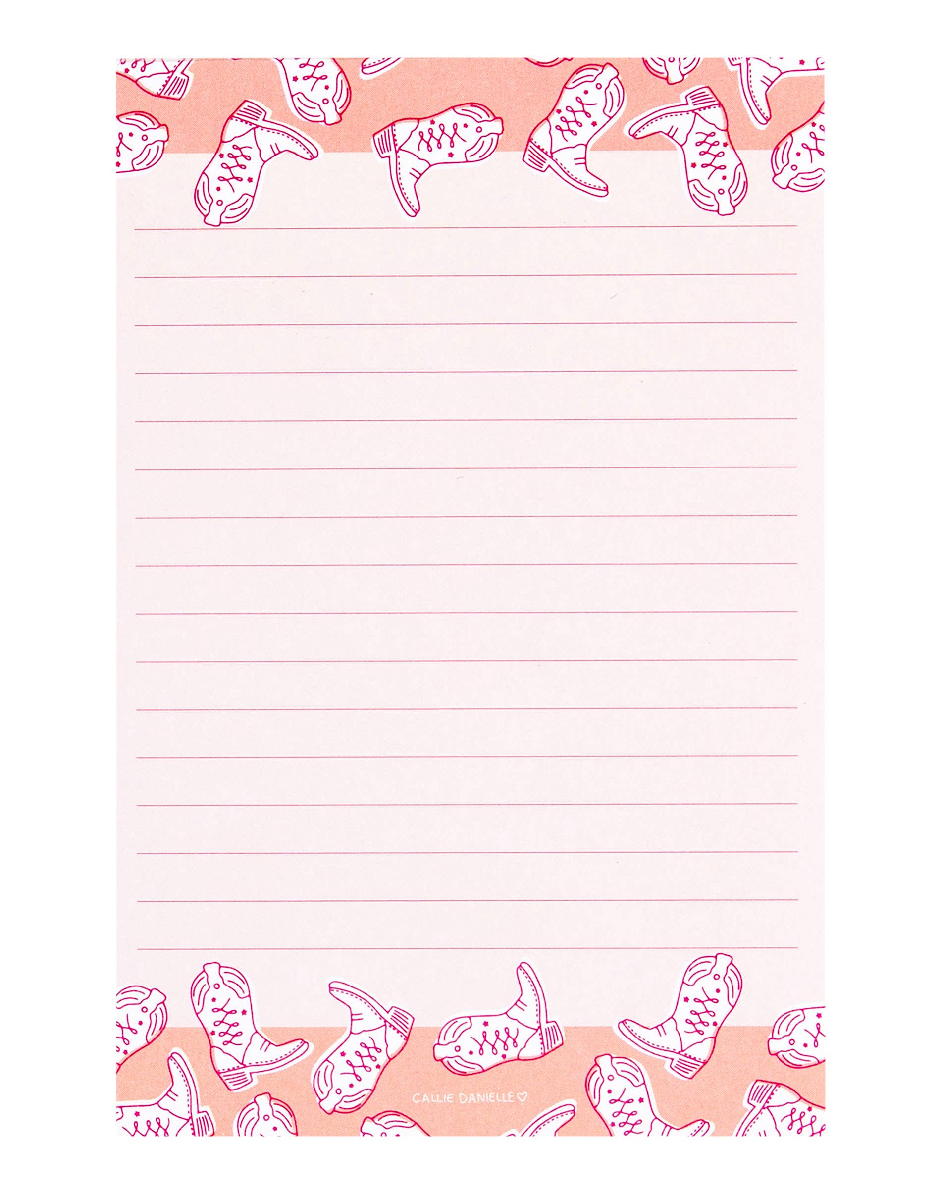 Callie Danielle - Western Cowgirl Boots Notepad