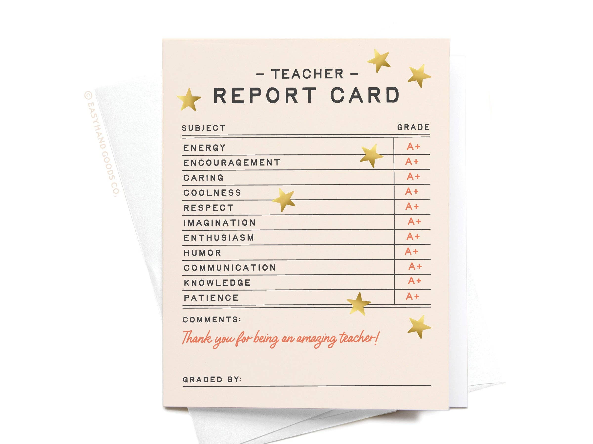 Easyhand Goods Co. - Teacher Report Card Greeting Card