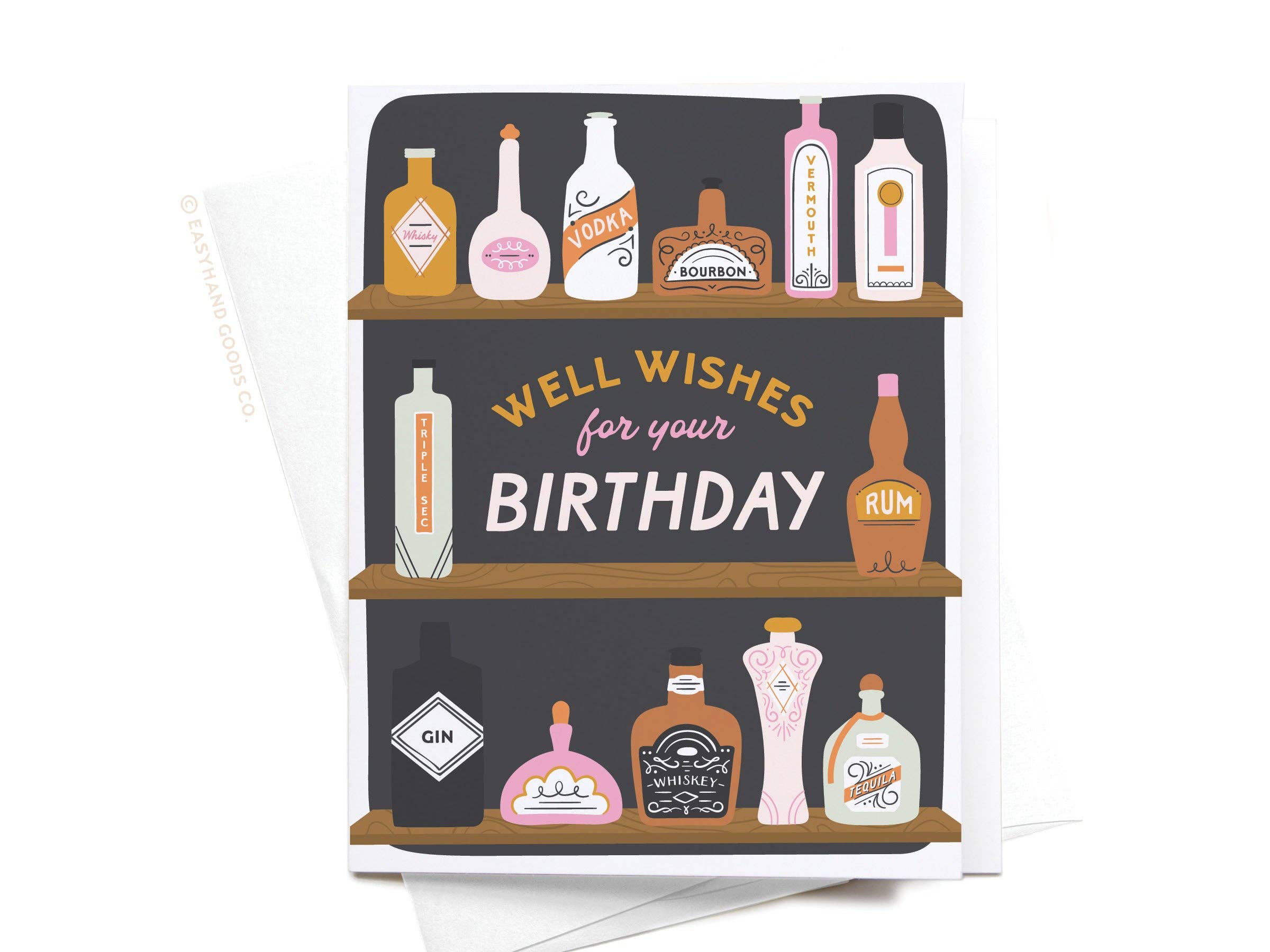 Easyhand Goods Co. - Well Wishes for Your Birthday Bar Shelves Greeting Card