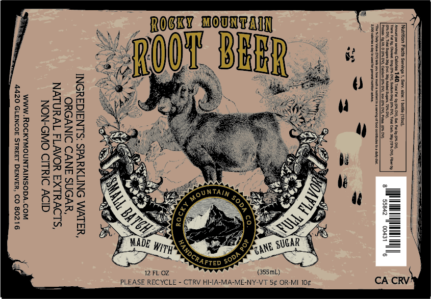 Rocky Mountain Soda - Rocky Mountain Root Beer Soda Pop (BOTTLES ONLY)