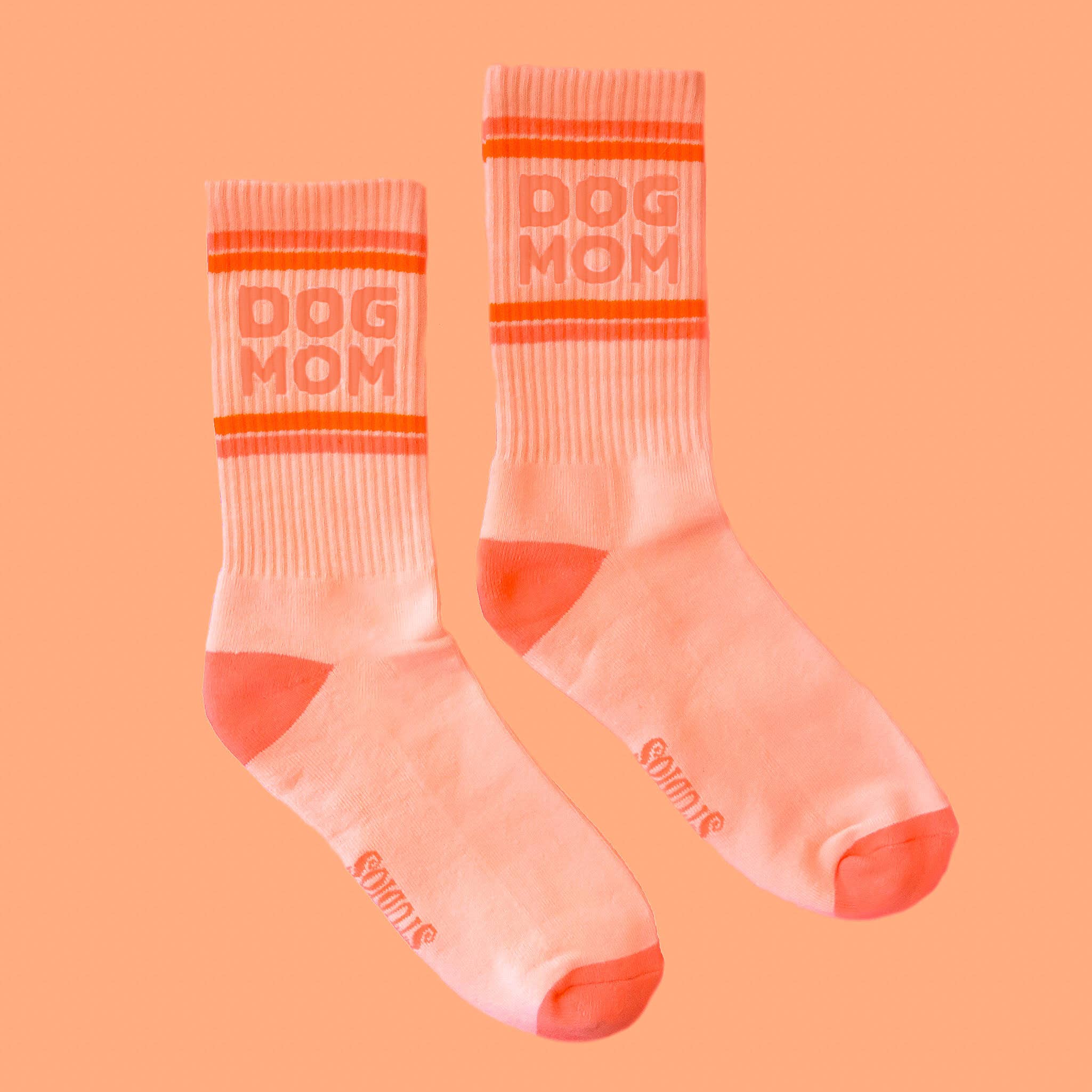 Sunshine Studios - Dog Mom Striped Ribbed Crew Socks