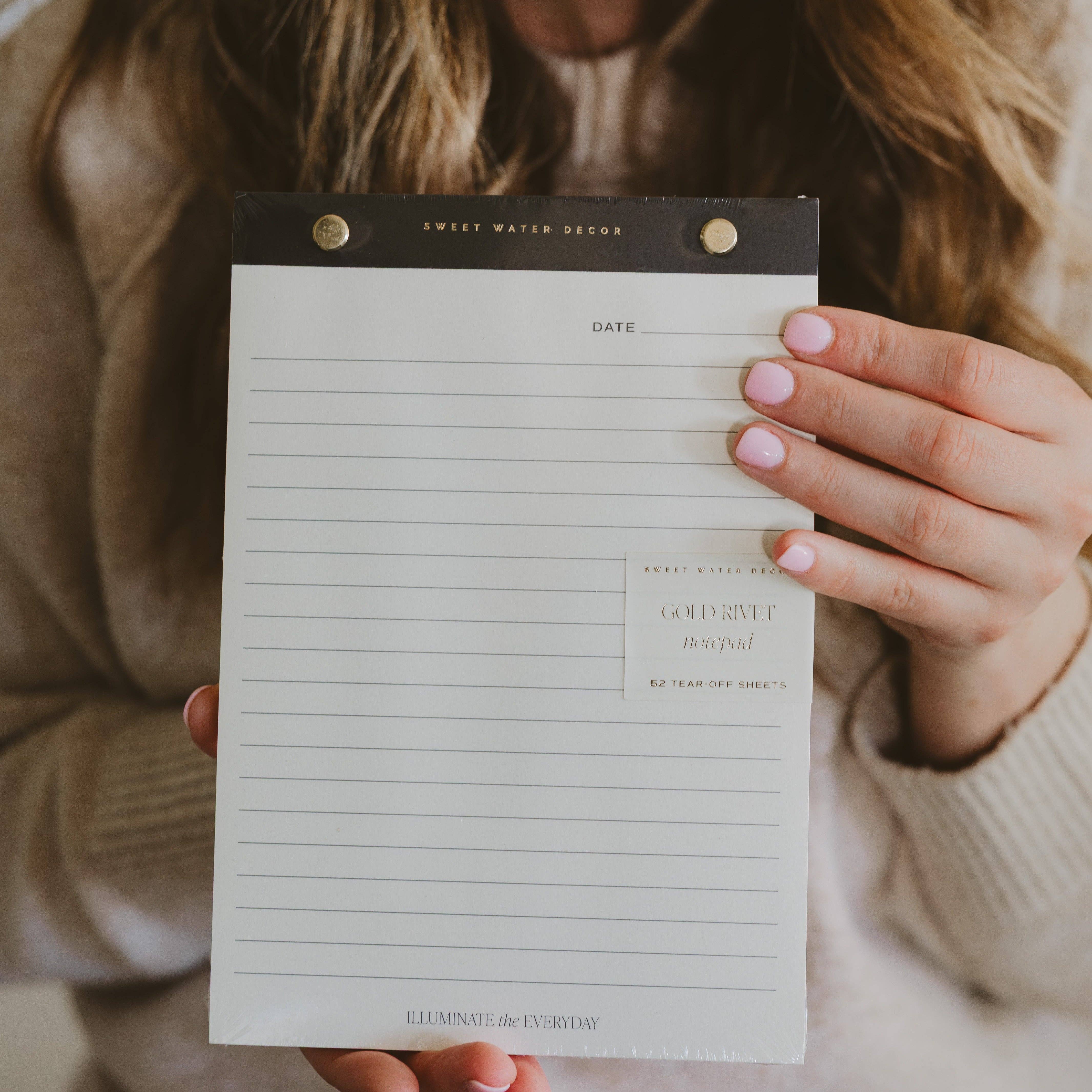 Sweet Water Decor - Gold Rivet Basic Notepad - Stationery & Gifts