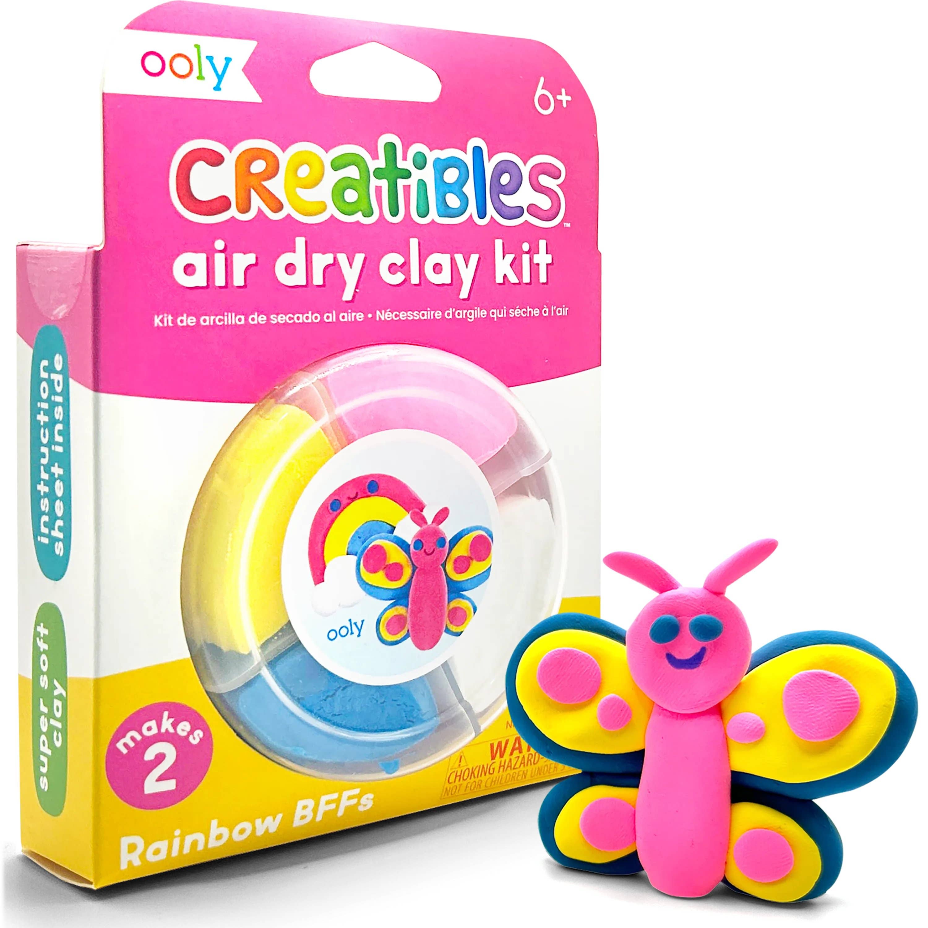 OOLY - Creatibles D.I.Y. Air-Dry Clay Kit: Rainbow BFFs (Set of 4)