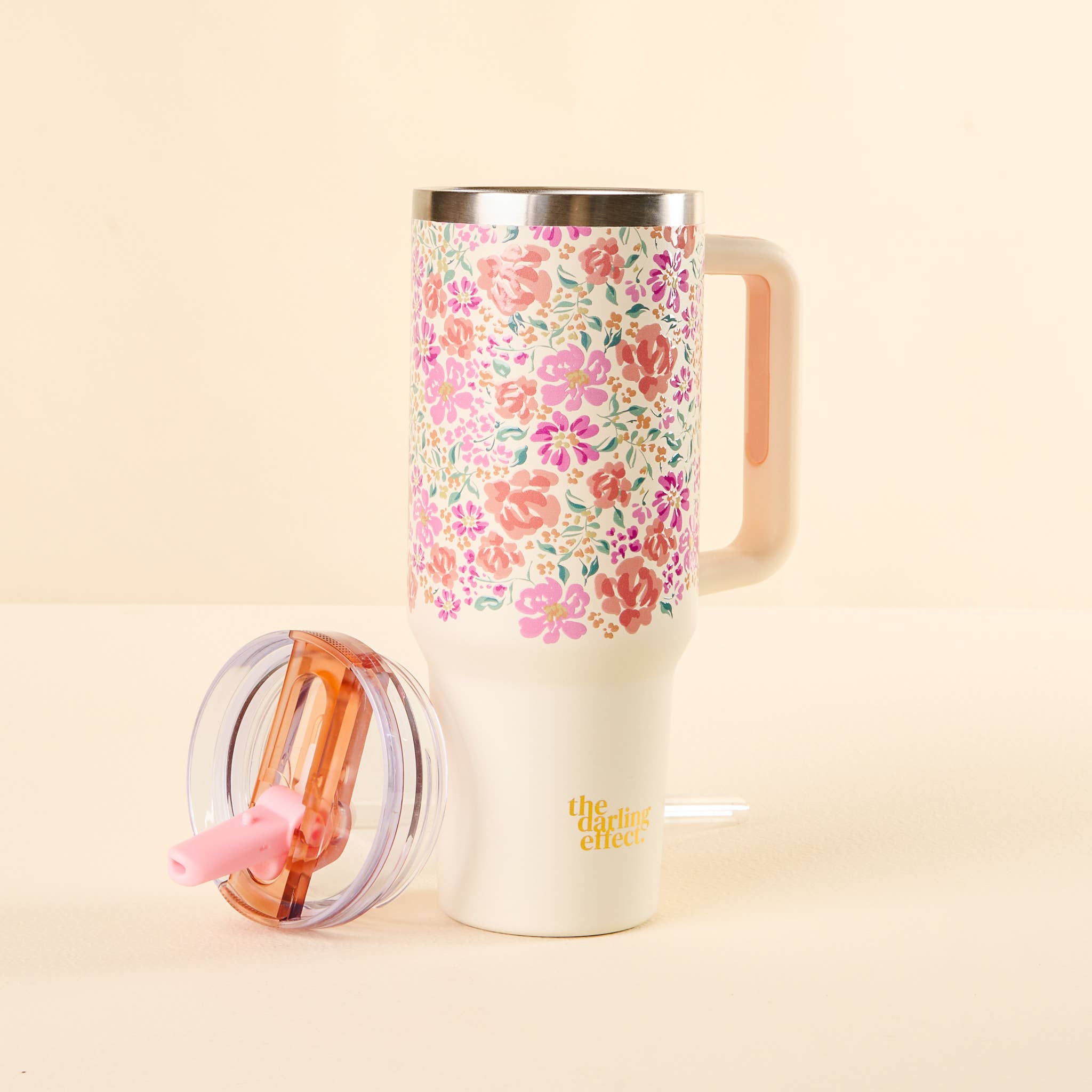 The Darling Effect - 40 oz Lifestyle Flip Straw Tumbler-Secret Garden Pink