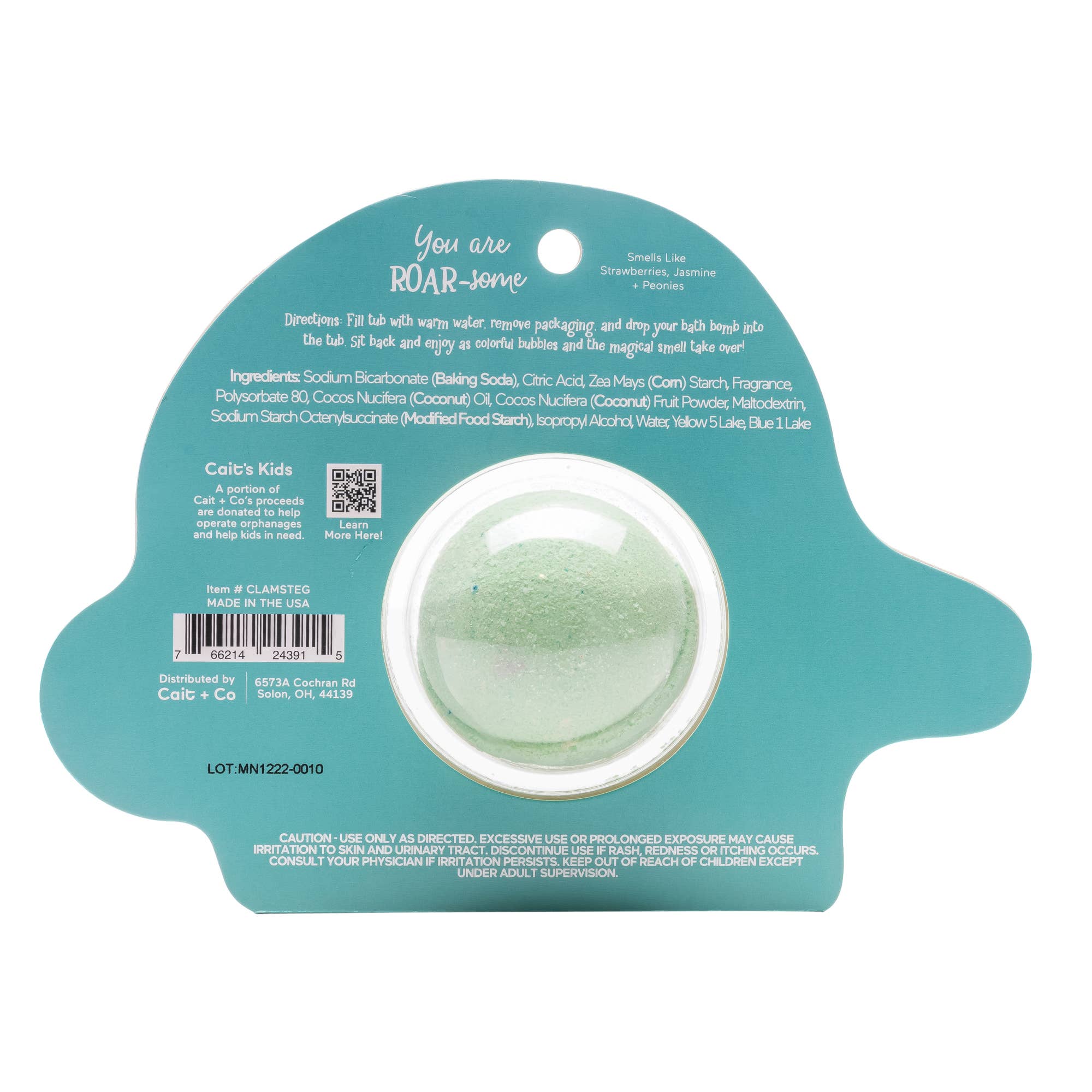 Cait + Co - Stegosaurus Dinosaur Clamshell Bath Bomb