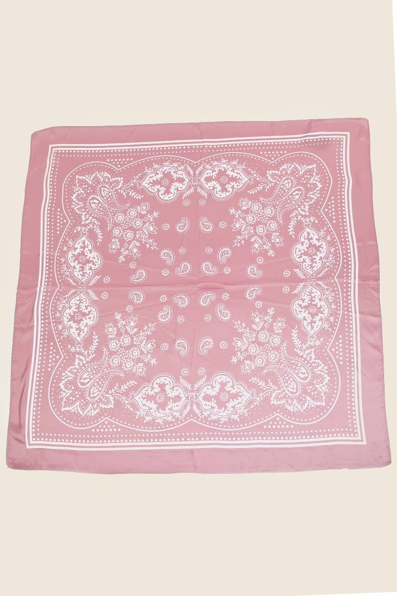 Anarchy Street - Light Paisley Design Square Bandana Scarf