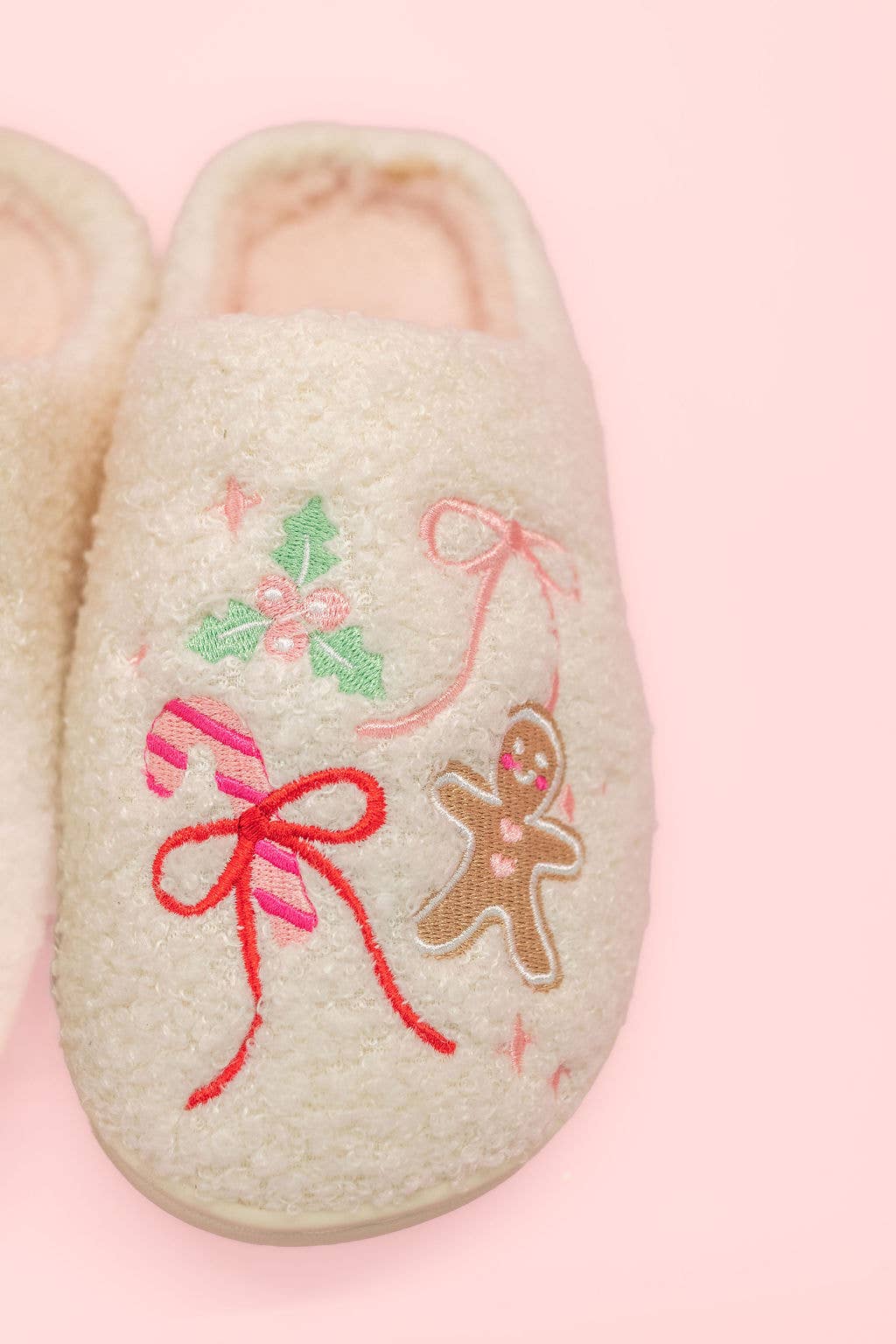 Rock Paper Scissors - Gingerbread Bows - Christmas Sweets Slippers - Adult 4 sizes