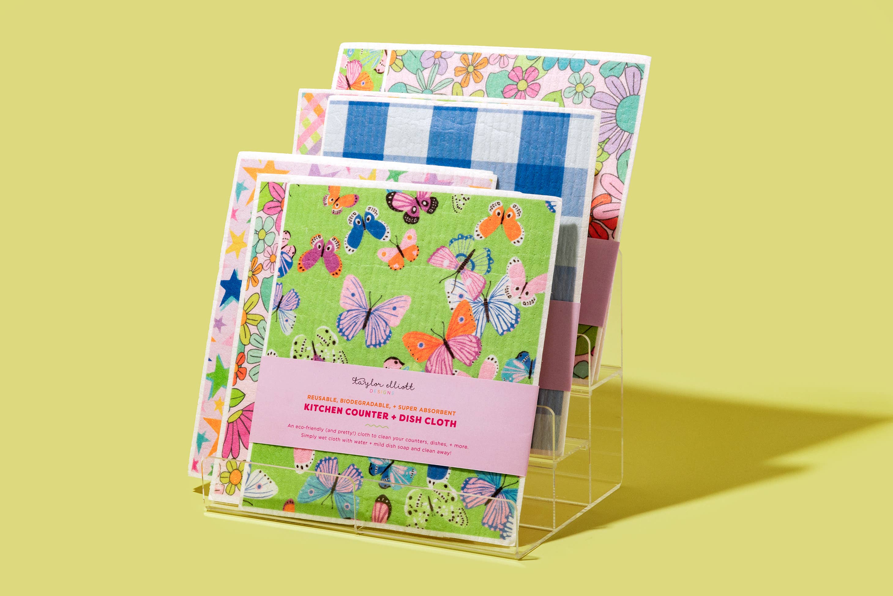 Taylor Elliott Designs - Biodegradable Dish Cloth - Colorful Gingham