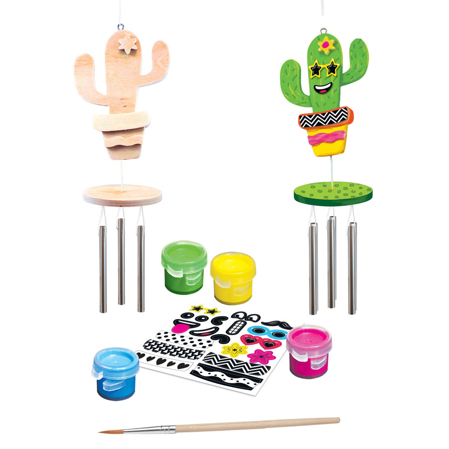 Masterpieces Puzzles - Cactus Wind Chime Wood Paint Set