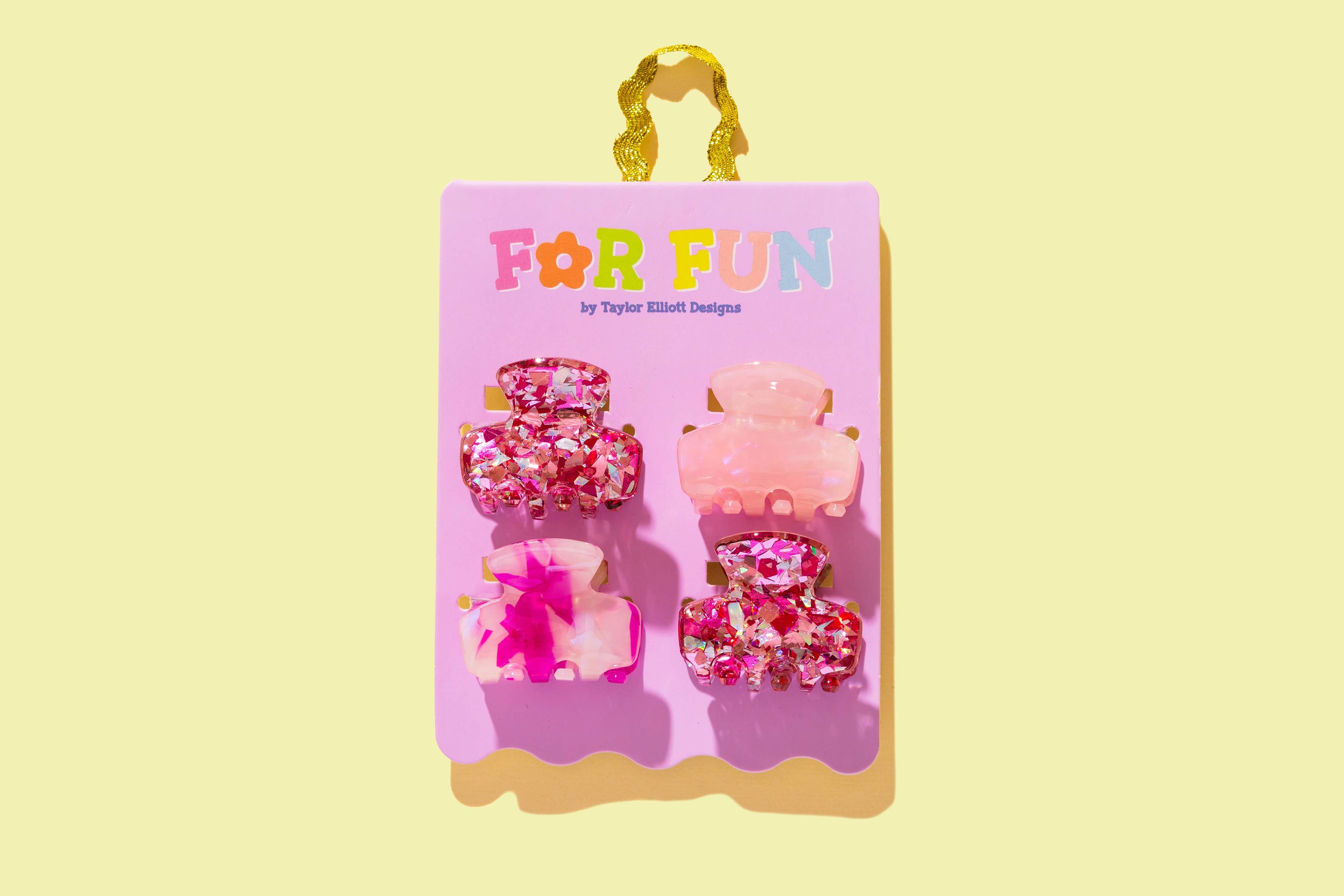 Taylor Elliott Designs  - Claw Hair Clip Set - Mini - Asst Pinks - 4 Pc Set
