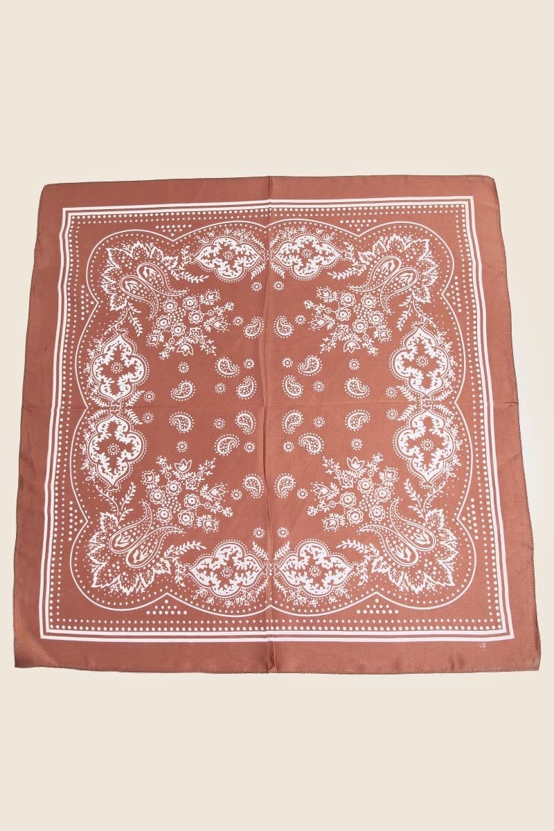 Anarchy Street - Light Paisley Design Square Bandana Scarf