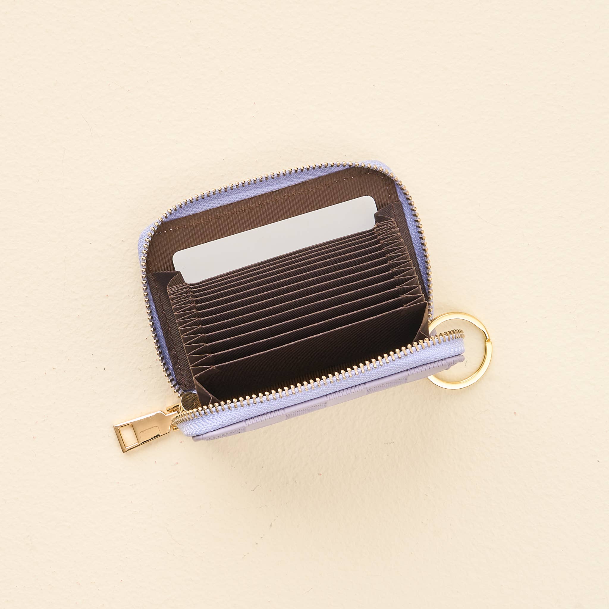 The Darling Effect - Zip Around Wallet-Periwinkle Check