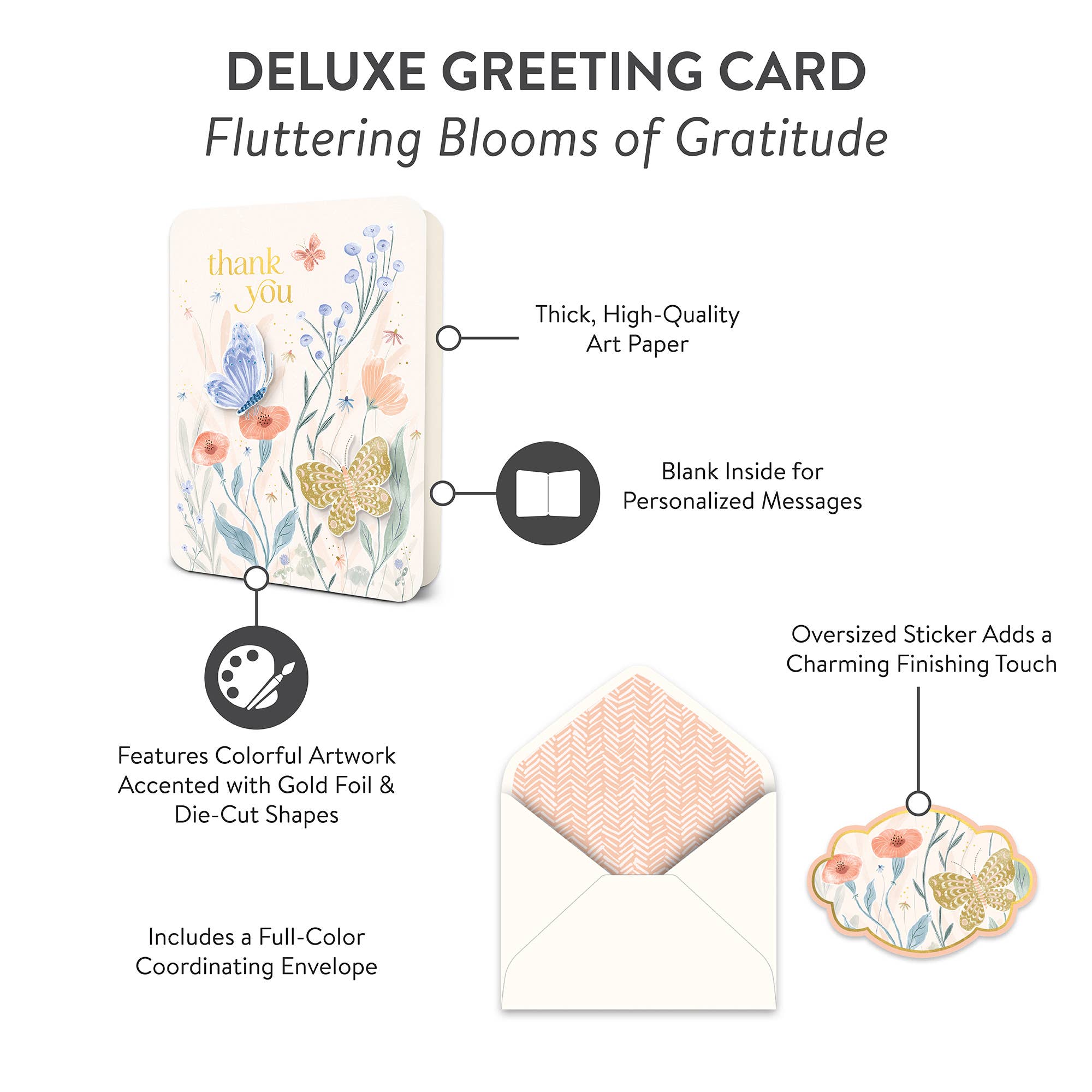 Studio Oh! - Fluttering Blooms of Gratitude Deluxe Greeting Card