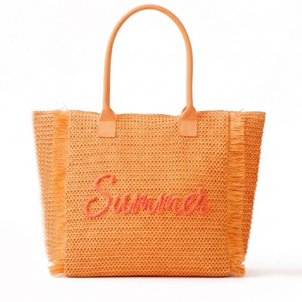 Anarchy Street - Straw Braided Summer Print Tote Bag