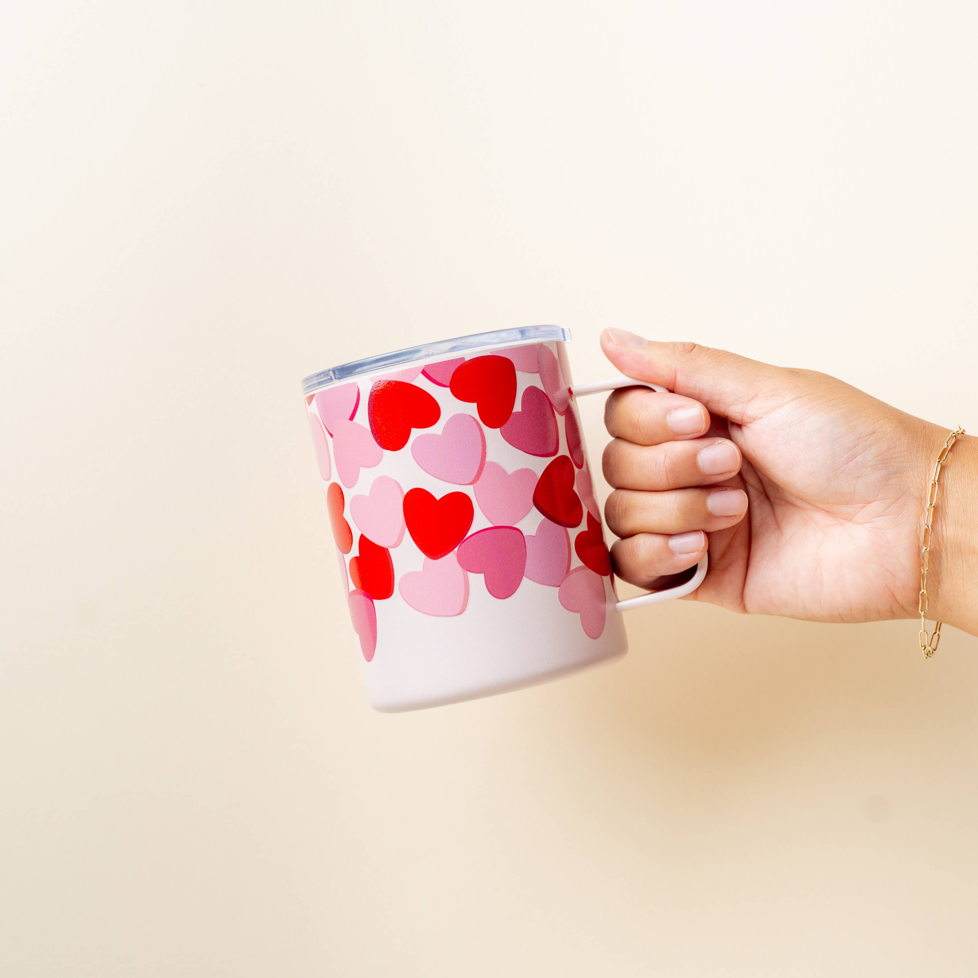 The Darling Effect - 14 oz Insulated Mug-Blushing Hearts