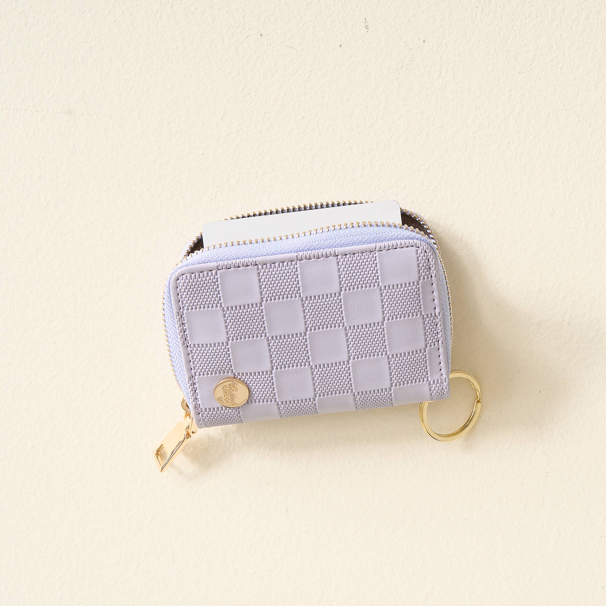 The Darling Effect - Zip Around Wallet-Periwinkle Check